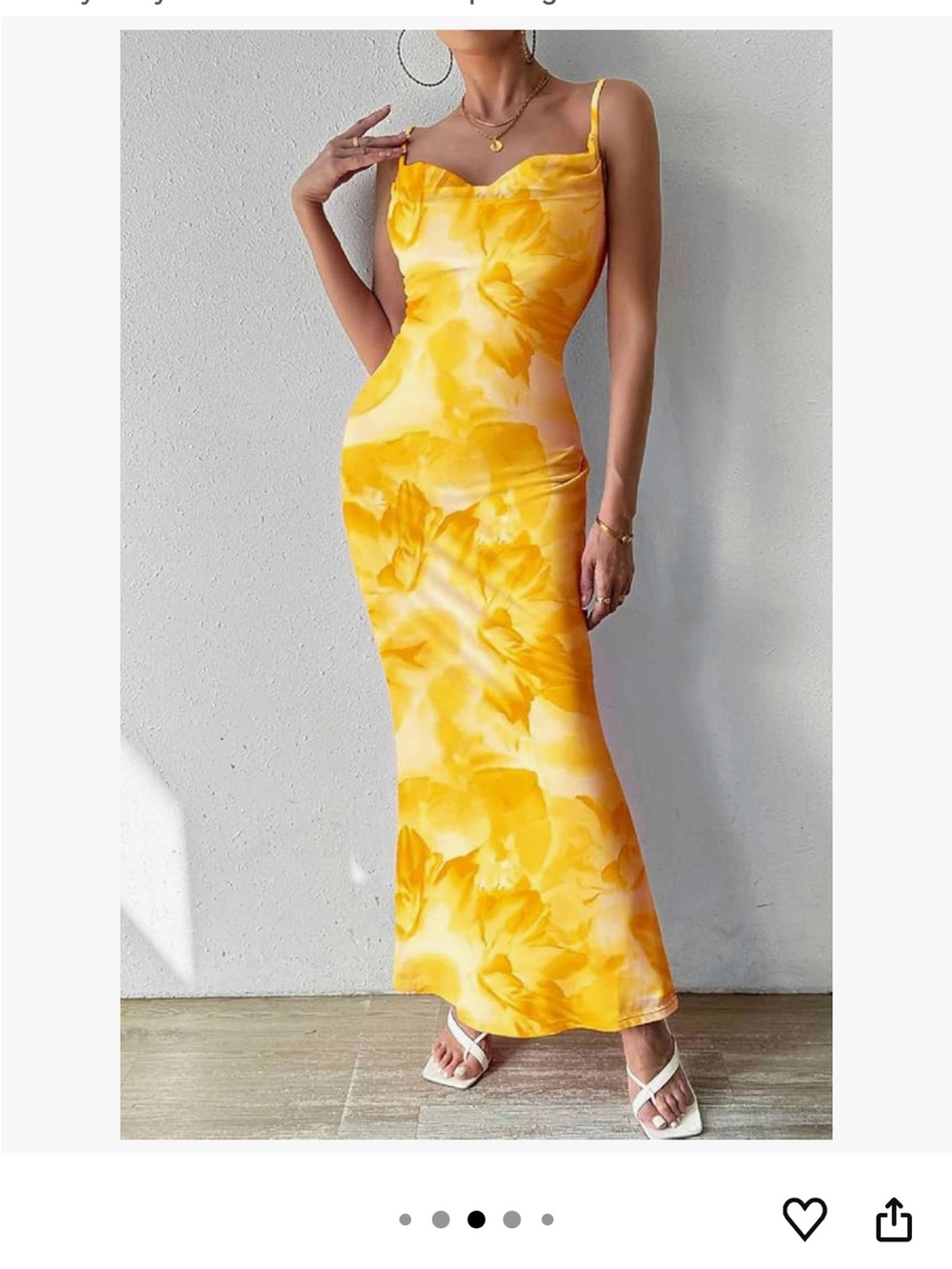 Yellow Floral Slip Maxi Dress - Elegant Summer Sheath
